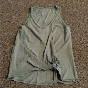 green lulu wrap tank (tie in front)